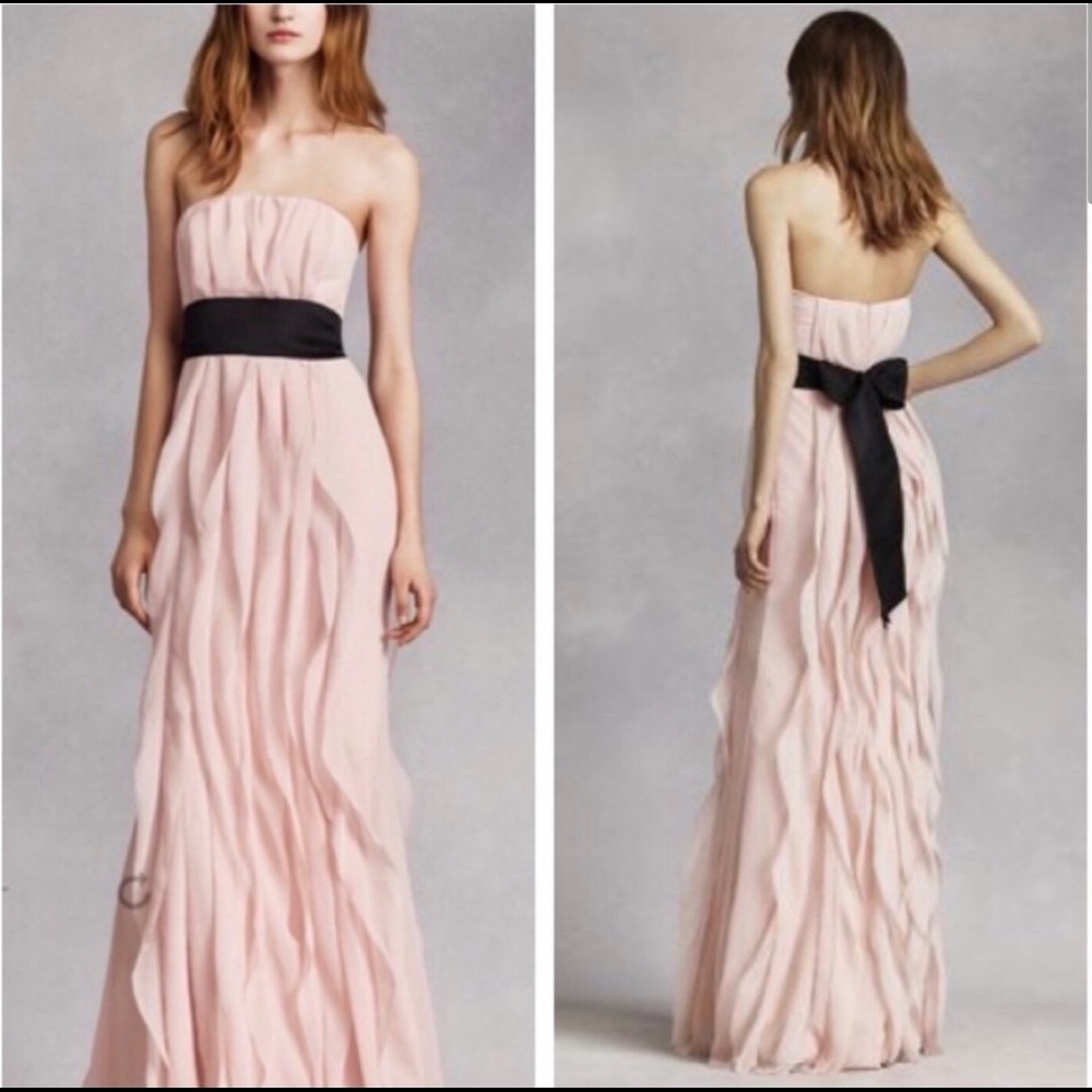 White by Vera Wang Strapless Ruffle Dress